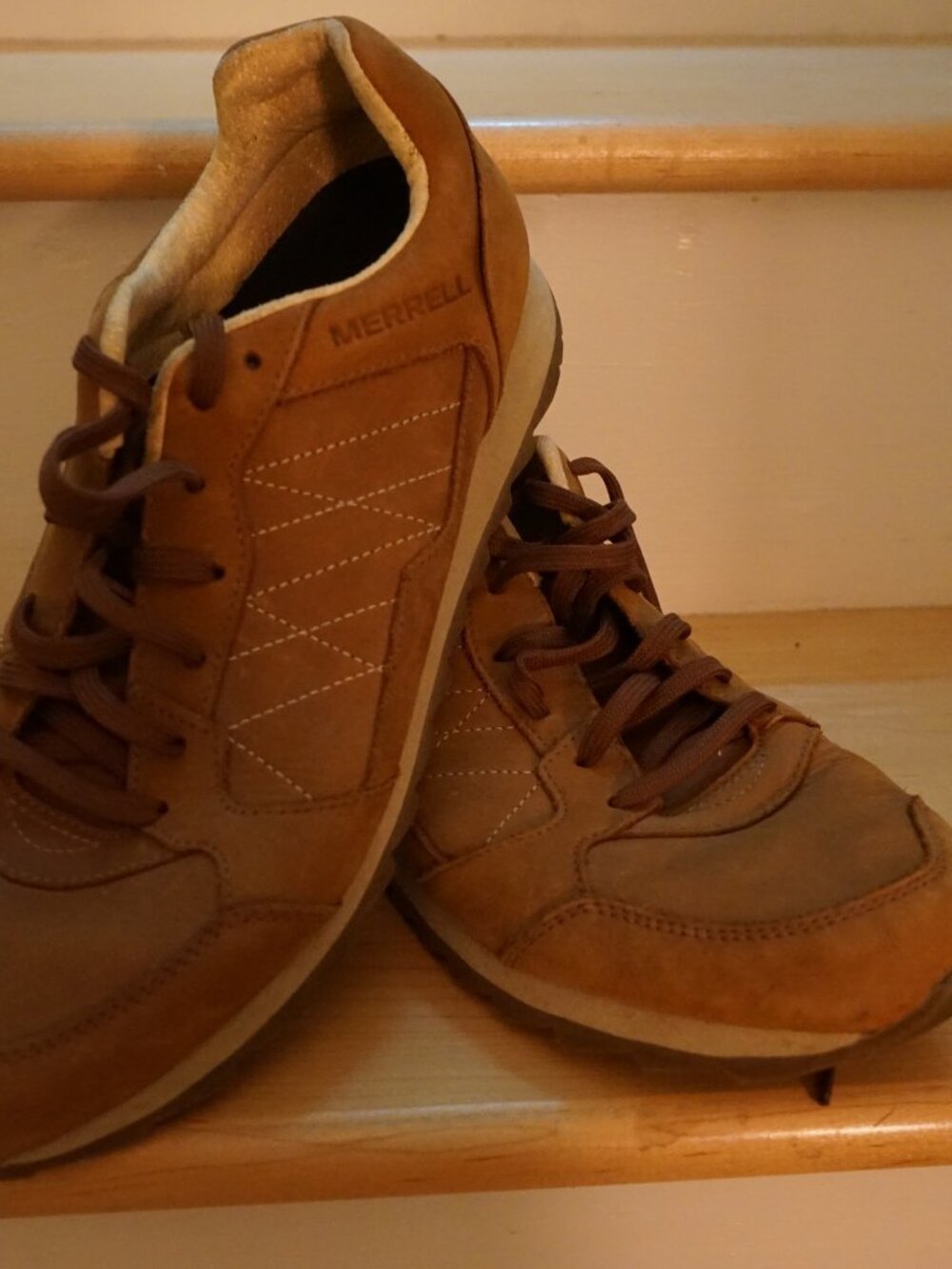 Merrell Men's Brown Leather Retro Sneakers Size 10.5